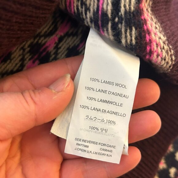 J. Crew Fairisle Wool Sweater Sequins M Aprés Ski Classic Retro 80s Fall Winter - Picture 9 of 9